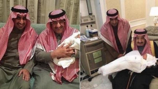 الملك سلمان بن عبد العزيز يحتفي بحفيد ولي العهد وتويتر يستعر