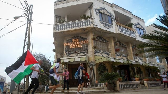 Walled Off Hotel in Bethlehem (Wisam Hashlamoun/Flash90)