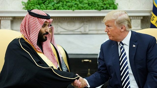 الرئيس ترامب مع محمد بن سلمان في واشنطن (AFP)